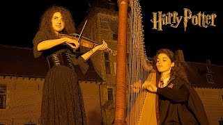 Harry Potter Theme  Harp amp Violin Cover by Jenlisisters [upl. by Mehalek]