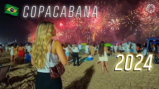 COPACABANA 2024 🇧🇷 NEW YEAR CELEBRATION — Rio de Janeiro Reveillon Brazil 【 4K UHD 】 [upl. by Rowley]