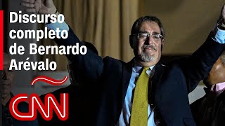 Discurso completo de Bernardo Arévalo candidato presidencial más votado en Guatemala [upl. by Atiuqin]