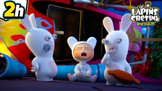 Les Lapins Crétins Invasion 🐰  Les Lapins BabySitters  Compilation 2H  Nouveaux Episodes HD [upl. by Odilo]