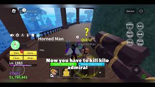 How to get rainbow aurahaki colour  Horned man quest  Blox fruit [upl. by Eus]