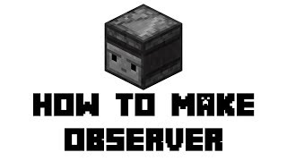 Minecraft How to Make Observer [upl. by Dallas]