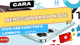 Cara Menggunakan Note di HP vivo Y28 X100 Y18 Y27s [upl. by Hooper789]