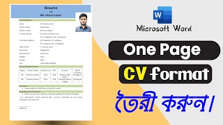 How to make a Professional CV  CV for Job in MS Word  Best CV Format 2024 [upl. by Joelly]