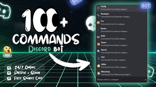 🔥 How To Make Discord Bot  100 Commands  No Coding Required 🥵 [upl. by Airitak]