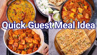 Quick amp Easy Guest Meal Thali Recipe  Complete Combo Meal with Curry Dal Starter amp Dessert [upl. by Gard266]