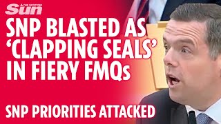 Douglas Ross blasts SNP clapping seals over broken promises drug deaths amp NHS waiting times [upl. by Galateah]