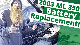 2003 Mercedes Ml350 Battery Replacement Less than ten minutes 03 Ml350 battery remove and install [upl. by Naujal776]