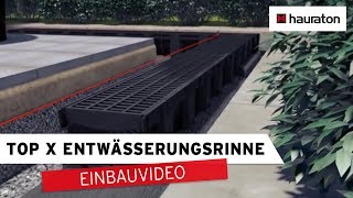 Einbau  Universalkasten AnschlussSet Stirnwand und Geruchsverschluss  TOP X Entwässerungsrinne [upl. by Galateah]