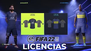 FIFA 22  TODOS LOS EQUIPOS PAISES Y LIGAS LICENCIADAS [upl. by Kale]