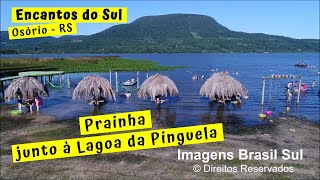 PRAINHA junto à LAGOA da PINGUELA  ENCANTOS do SUL Camping e Pousada  OSÓRIO  RS Aéreas Drone [upl. by Leonore829]