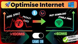 🚀Optimise Internet For Gaming  Lowers ping  Faster Downloads  Windows1011 SafeTested ✅ [upl. by Baxter]