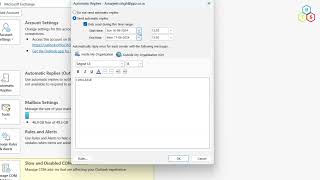 How do I set up an automatic reply in Outlook [upl. by Atikat]