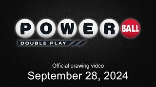 Powerball Double Play drawing for September 28 2024 [upl. by Carberry370]