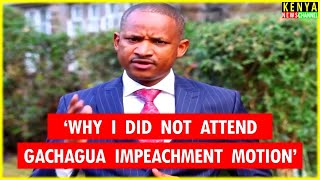 Babu Owino explains his ABSENCE in Parliament during Gachagua impeachment motion debate amp voting [upl. by Ayokahs]