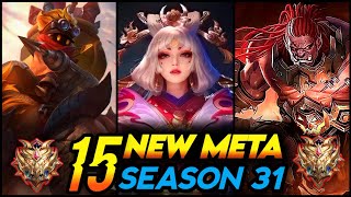 15 NEW META HEROES SEASON 31  Mobile Legends Tier List [upl. by Ardnoid]