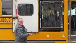 Sam getting off the school bus lift after school 42424 onthatnote [upl. by Eatnwahs]