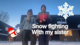 Today I did snow fighting with my sister 🥶❄️ [upl. by Lavine]