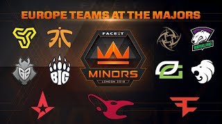 Europe Teams at the Majors Faze Mouz G2 Fnatic SS BIG Astralis North VP NiP Optic [upl. by Yssep434]