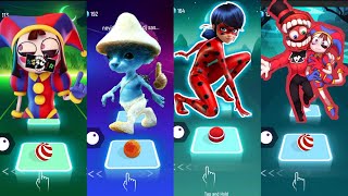 Coffin tiles hop battle  Digital circus vs smurf cat vs Ladybug ❤ Who is Best [upl. by Elidad257]