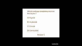 MCQ on anatomy of pharynx larynx and Trachea shorts anatomy [upl. by Lissa]