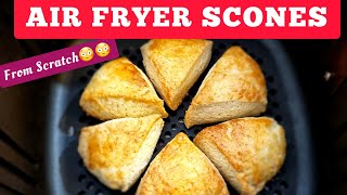 HOW TO MAKE SCONES IN THE AIR FRYER EASY HOMEMADE AIR FRIED SCONE RECIPES BUTTERY AND FLAKY [upl. by Arrik]