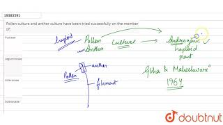 Pollen culture and anther culture have been tried successfully on the membre of [upl. by Haimarej]