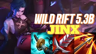 WILD RIFT Jinx ADC  53B OP BUILD RUNES  Challenger Rank Gameplay [upl. by Gelasius]