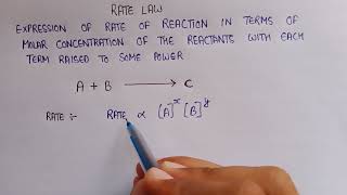 Rate law in chemical Kinetics  differential rate equation  rate law definition  rate law formula [upl. by Grigson]