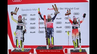 AUDI FIS Ski World Cup  Spindleruv Mlyn CZE womens slalom  Jan 28 2023 highlights both runs [upl. by Nythsa]