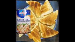 eat Canned Chicken ALa King with Toast Bread [upl. by Einahpehs]