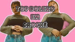 Tutorial fácil de mangas arrastãocrochê  bolerotop [upl. by Tnecnev]