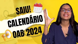 Quais as DATAS das PROVAS DA OAB 2024  FIQUE LIGADO [upl. by Nayb]