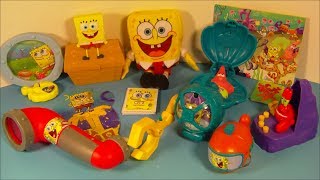 2014 NICKELODEONS SPONGEBOB SQUAREPANTS SET OF 8 McDONALDS HAPPY MEAL COLLECTION VIDEO REVIEW [upl. by Magulac829]