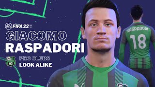 FIFA 22  GIACOMO RASPADORI Pro Clubs Look alike Build  Sassuolo Italy Player Tutorial [upl. by Loutitia]