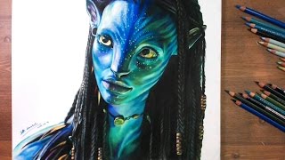 NeytiriZoe Saldana Avatar 2009  Speed drawing  drawholic [upl. by Crissy]