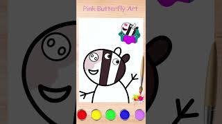 Zoe Zebra Peppa Pig Friends Drawing and Coloring for Kids and Toddlers easydrawing peppapig [upl. by Loree146]