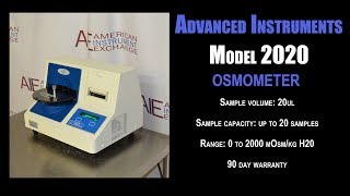 Advanced Instruments model 2020 osmometer 3350C METER [upl. by Ahsiad128]