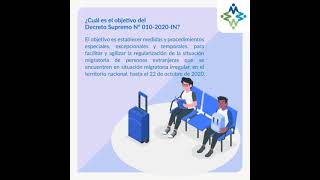 Procedimiento de regularización migratoria extraordinaria para extranjeros DS 0102020IN [upl. by Anthiathia]