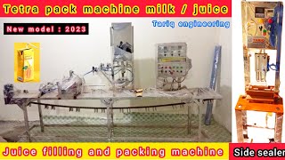 Automatic Tetra pack juice filling machine  Tetra pack Filling amp sealing machine  Tetra pack [upl. by Ahsets]