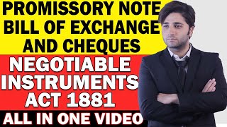 DIFFERENCE BETWEEN PROMISSORY NOTE BILL OF EXCHANGE AND CHEQUE  NEGOTIABLE INSTRUMENTS ACT 1881 [upl. by Ahsiele573]