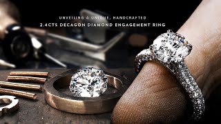 Unveiling a unique handcrafted 2 4carats Decagon Diamond Engagement Ring [upl. by Sileray]