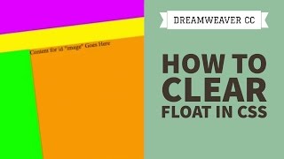 How to clear float in css in Dreamweaver CC 2734 [upl. by Divine]