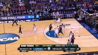 Wichita State vs Kansas Tekele Cotton layup [upl. by Dianuj695]