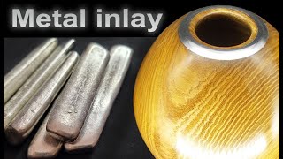 Woodturning project  How to add a Pewter Metal Inlay  ASMR [upl. by Kristyn]