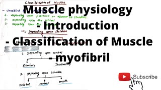 Muscle physiology introductionclassification of Musclemyofibril [upl. by Blaise]