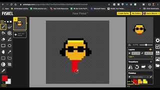 Pixel Art for Scratch using Piskel DJ Blue Sprite [upl. by Bessy]