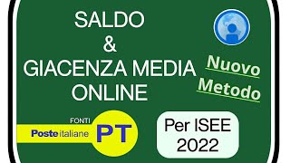 Come vedere SALDO e GIACENZA MEDIA online per ISEE 2022  Guida per BancoPosta Postepay e altro [upl. by Atenek]