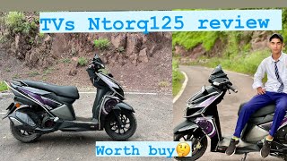 New Scooty le li😀 tvs ntorq125 review ntorq125 review [upl. by Yenalem]