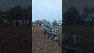 John Deere 6145R Lemken EurOpal ploughing in a grass ley plough johndeere farming farm jersey [upl. by Jenda431]